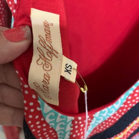 MARA HOFFMAN Scoop Back Mini Dress In Phoenix Red - Picture 6 of 9